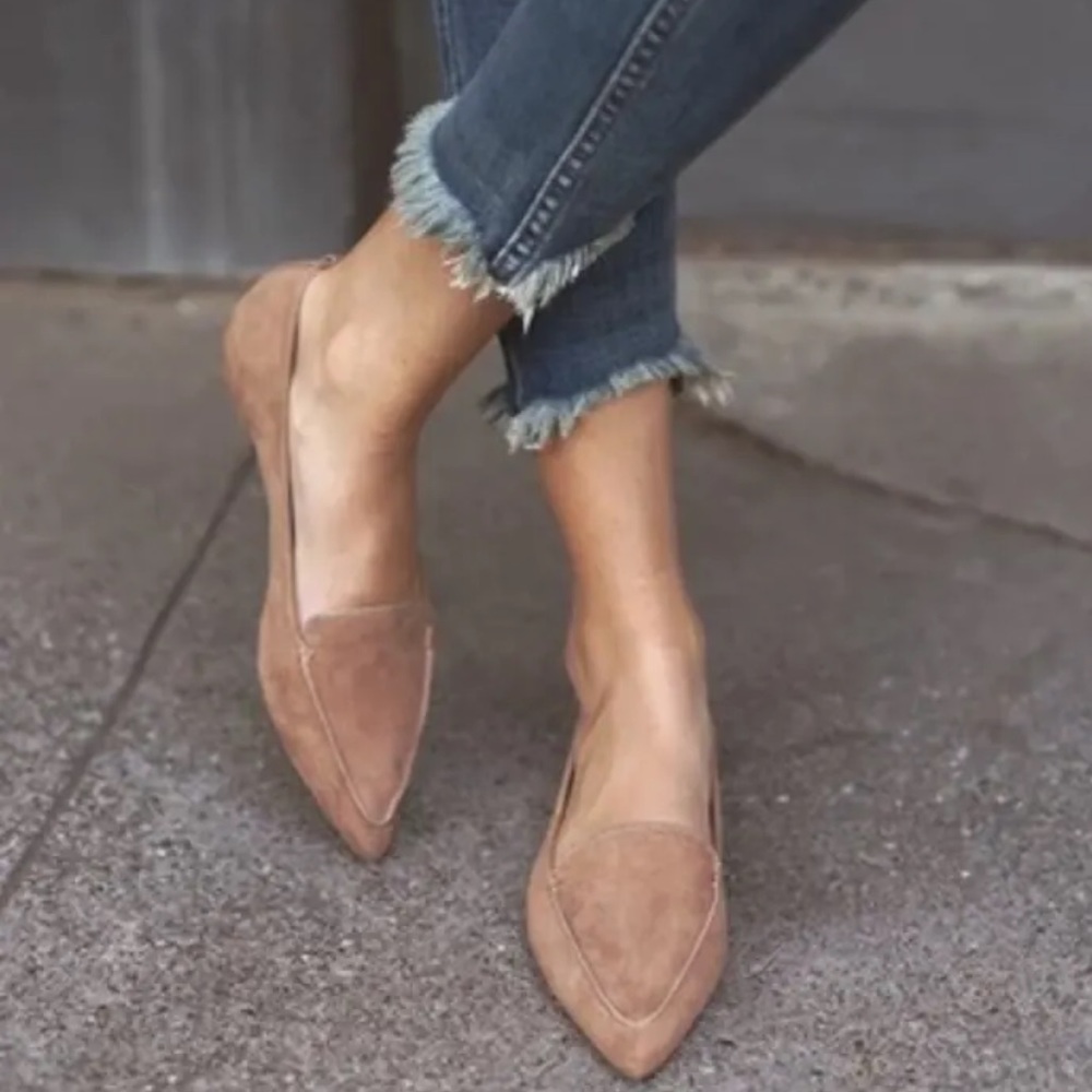 Lulus: Emmy Camel Suede Pointed Loafers